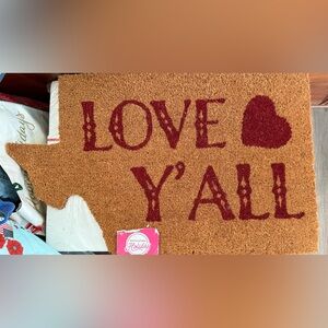 HEB Texas-Themed “Love Y’all” Doormat- NWT